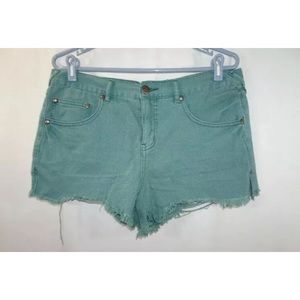 Free People Teal Jean Shorts